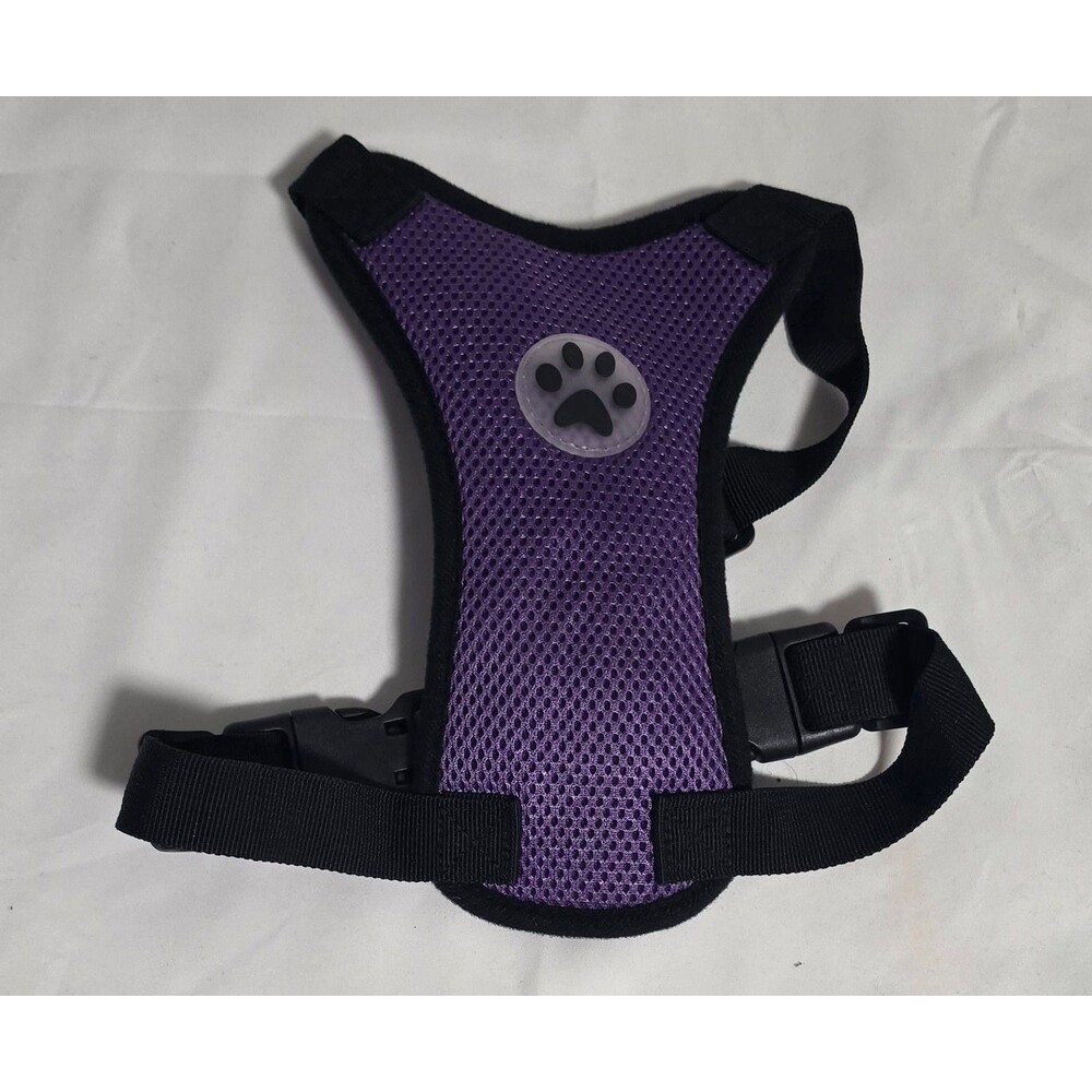 SlowTon Breathable Mesh Dog Car Harness and Safety Vest, Purple, Size Small